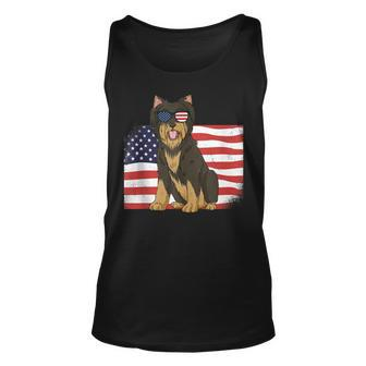 Yorkie Dad & Mom American Flag 4Th Of July Yorkshire Terrier Unisex Tank Top - Seseable