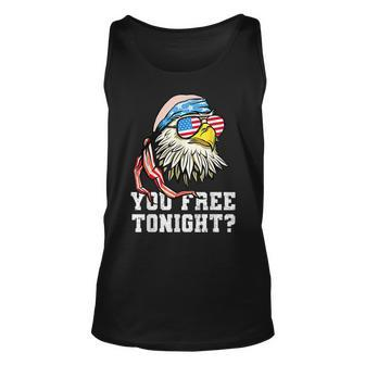 You Free Tonight Funny Bald Eagle American Flag 4Th Of July Unisex Tank Top - Seseable