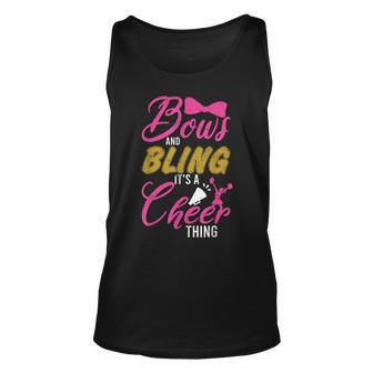 Youth Team Cute Cheerleader Bows And Bling Its A Cheer Thing Unisex Tank Top - Seseable