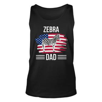 Zebra Us Flag 4Th Of July Fathers Day Zebra Dad Unisex Tank Top - Seseable