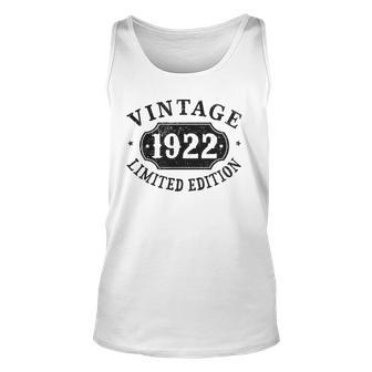100 Years Old 100Th Birthday Male Female Him Her Limited 1922 Tank Top | Mazezy