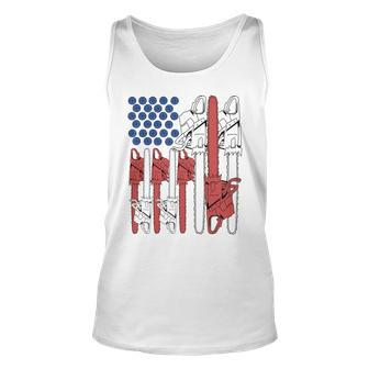 4Th Of July Arborist Men Tree Climber Dad Chainsaw Unisex Tank Top - Seseable