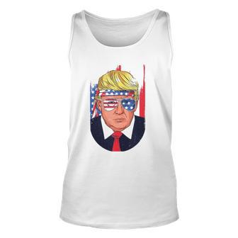 4Th Of July Usa Donald Trump Funny Patriotic American Gift Unisex Tank Top | Mazezy