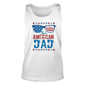 All American Dad 4Th Of July Mens Father Sunglasses Us Flag Unisex Tank Top - Seseable