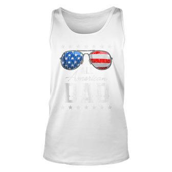 All American Dad Usa Flag Sunglasses 4Th Of July Dad Unisex Tank Top - Seseable