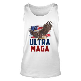 American Eagle Patriotic Fathers Day Ultra Maga Flag Design Unisex Tank Top - Monsterry