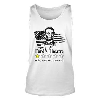 American Flag Abraham-Lincoln Fords Theatre Rating Unisex Tank Top | Mazezy DE
