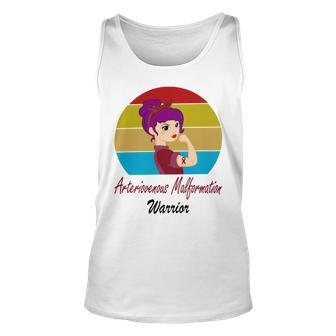 Arteriovenous Malformation Strong Women Vintage Funny Burgundy Ribbon Arteriovenous Malformation Support Arteriovenous Malformation Awareness Unisex Tank Top | Favorety UK