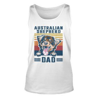 Mens Australian Shepherd Dad Father Retro Australian Shepherd Tank Top | Mazezy
