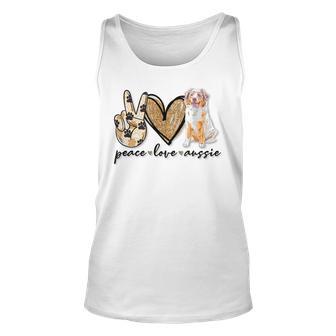 Australian Shepherd Dog Peace Love Aussie Unisex Tank Top - Thegiftio UK