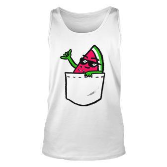 Awesome Hang Loose Summer Watermelon In A Pocket Unisex Tank Top | Mazezy
