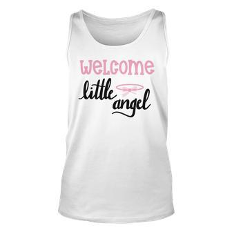 Baby Shower Text Design Welcome Little Angel Unisex Tank Top | Favorety CA