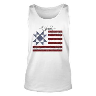 Barn Quilt July 4Th Gifts Vintage Usa Flag S Unisex Tank Top
