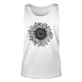 Be Kind Sunflower Minimalistic Flower Plant Artwork Unisex Tank Top | Mazezy