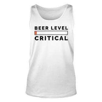 Beer Level Critical Unisex Tank Top | Favorety AU