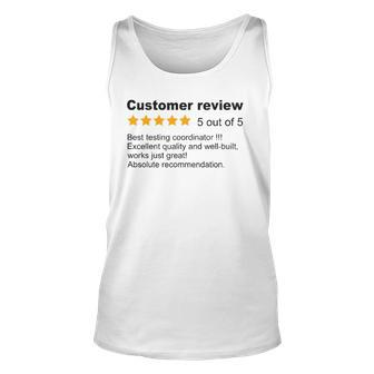 Best Testing Coordinator Funny Review Job Profession Unisex Tank Top | Mazezy