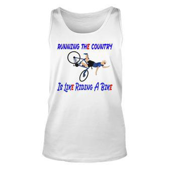Biden Bike Bicycle Running The Country Is Like Riding A Bike V3 Unisex Tank Top - Seseable