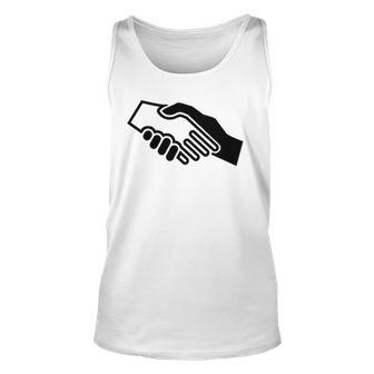 Biracial Handshake Black And White Unity Unisex Tank Top | Mazezy AU