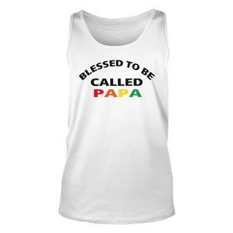 Blessed To Be Called Papa Sticker Unisex Tank Top | Favorety UK