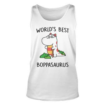 Boppa Grandpa Gift Worlds Best Boppasaurus Unisex Tank Top - Seseable