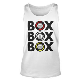 Box Box Box F1 Tyre Compound Design V2 Unisex Tank Top | Favorety