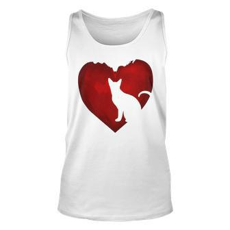 Cat Heart Shirt Cat Lovers Valentine Day Gifts For Couple Unisex Tank Top | Favorety