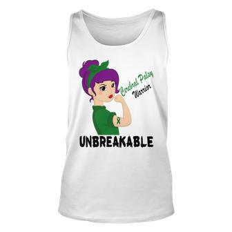 Cerebral Palsy Warrior Strong Women Green Ribbon Cerebral Palsy Cerebral Palsy Awareness Unisex Tank Top | Favorety