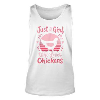 Chicken Just A Girl Who Loves Chickens V3 Unisex Tank Top - Seseable