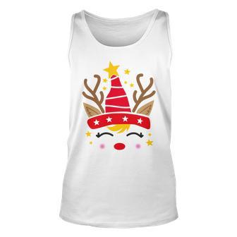 Christmas Unicorn Face Santicorn Cute V2 Unisex Tank Top | Favorety DE