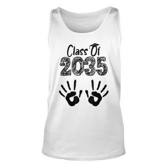 Class Of 2035 Grow With Me Handprint On Back First Day Unisex Tank Top - Thegiftio UK