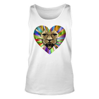 Colored Lion Heart Unisex Tank Top | Favorety