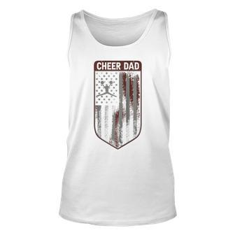 Cool Fathers Day 4Th Of July Us Flag Cheer Dad Design Unisex Tank Top - Seseable