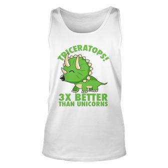 Cool Triceratops 3X Better Than Unicorns Dinosaur Tank Top | Mazezy AU