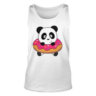 Cute Panda Bear Pandas Donut Sprinkles Unisex Tank Top | Mazezy