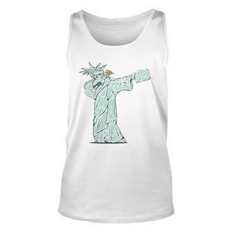 Dabbing Statue Of Liberty 4Th Of July Unisex Tank Top | Mazezy