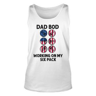Dad Bod Working On My Six Pack Funny Beer Flag 4Th Of July Unisex Tank Top - Seseable