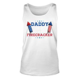 Dad Daddy Of The Little Firecracker 4Th Of July Birthday Unisex Tank Top - Seseable
