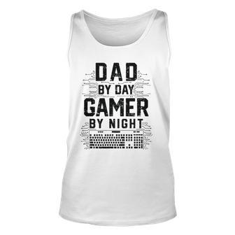 Mens Dad By Day Gamer By Night Fathers Day Gaming Tank Top | Mazezy