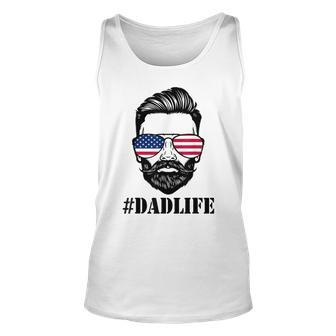 Dad Life Sunglasses American Flag Fathers Day 4Th Of July Unisex Tank Top - Seseable