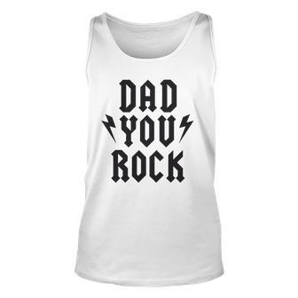 Dad You Rock Rock Heavy Metal Tee Unisex Tank Top | Mazezy