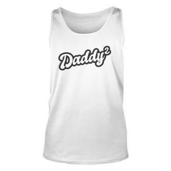 Daddy Two Times Father Dad Two Children Twins Retro Unisex Tank Top | Mazezy