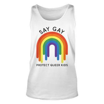 Dont Say Gay Protect Trans Kids Unisex Tank Top - Seseable