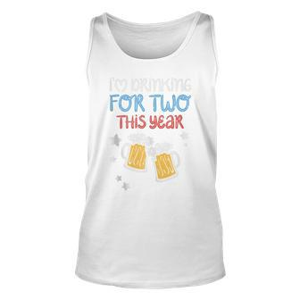 Drinking For Two 4Th Of July Pregnancy Announcement Dad Men Unisex Tank Top - Seseable