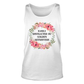 Easily Distracted By Golden Retrievers Unisex Tank Top | Favorety AU