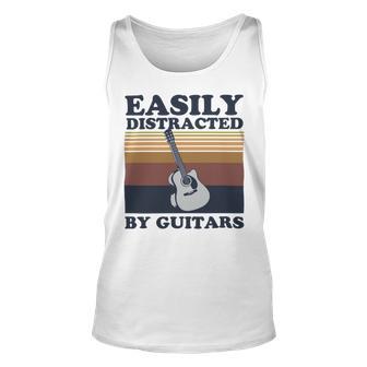 Easily Distracted By Guitars Quote For A Guitar Player Racerback Unisex Tank Top | Favorety CA