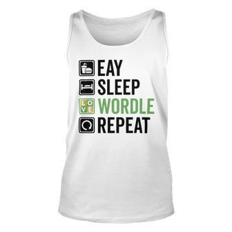 Eat Eat Sleep Wordle Repeat Wordle Lover Wordle Addict Unisex Tank Top - Monsterry DE