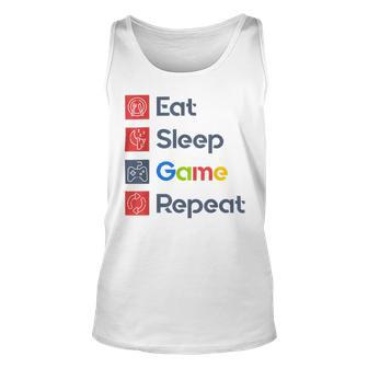 Eat Sleep Game Repeat Unisex Tank Top | Favorety CA