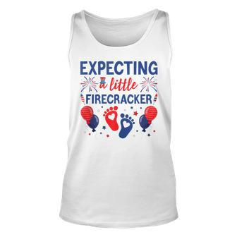 Expecting A Little Firecracker 4Th Of July Pregnancy Reveal Unisex Tank Top - Seseable
