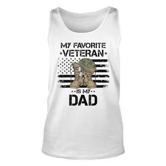 Father Veterans Day My Favorite Veteran Is My Dad For Kids Unisex Tank Top - Seseable