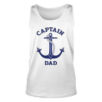 Fathers Day Nautical Anchor Captain Dad Unisex Tank Top | Mazezy